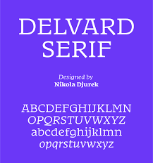 Przykład czcionki Delvard Serif